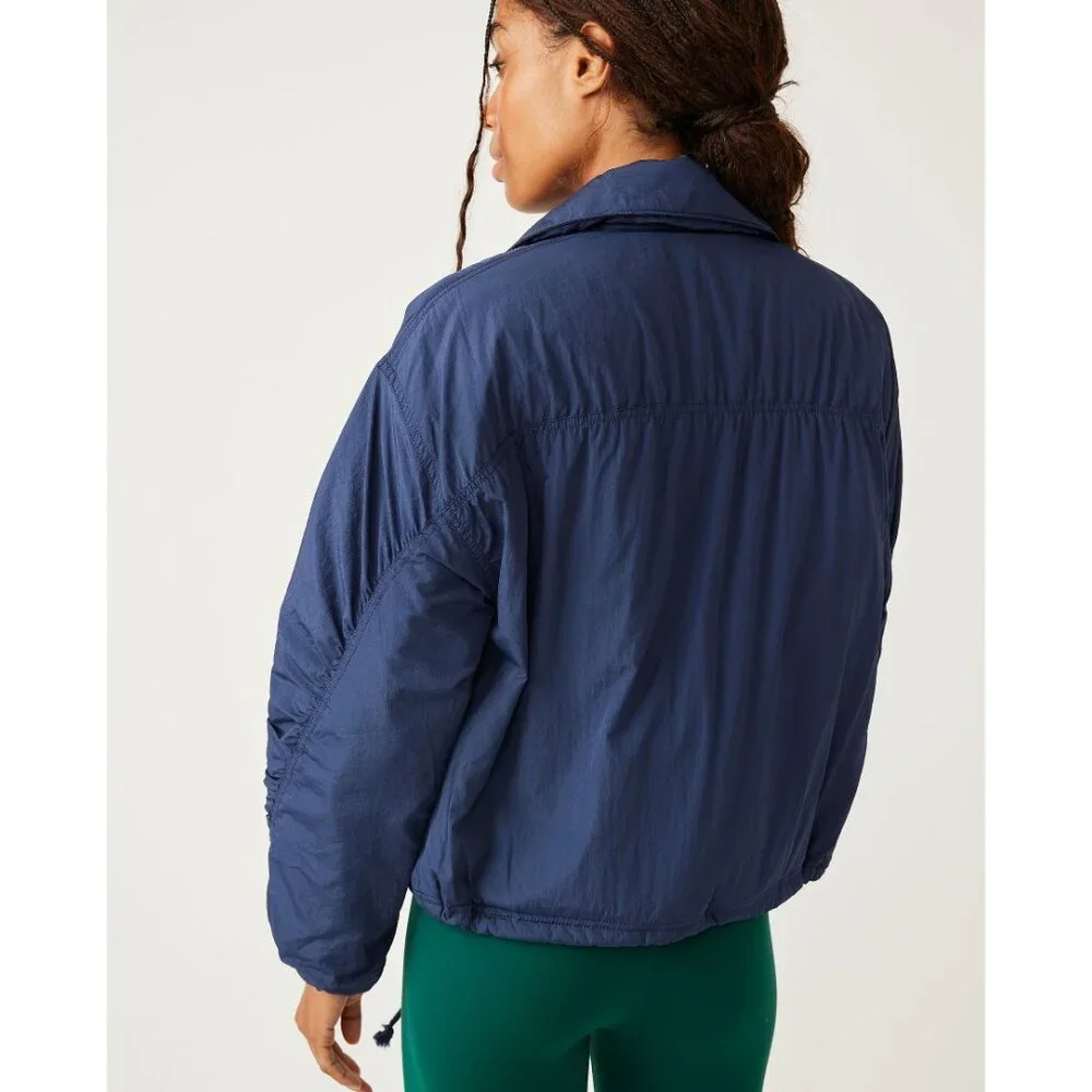 🎉LAST CHANCE🎉 FP MOVEMENT Off The Bleachers Coaches Jacket / Midnight Navy - Picture 4 of 6